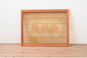 アンティーク建具　片面ガラス　上品な和の空間を演出する組子欄間1枚(明かり取り、明り取り)(R-071527)
