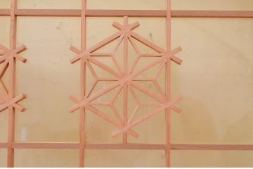 アンティーク建具　片面ガラス　上品な和の空間を演出する組子欄間1枚(明かり取り、明り取り)(R-071527)