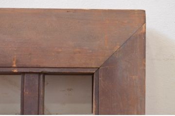 アンティーク建具　片面ガラス　和の趣溢れる筬欄間1枚(格子欄間、明かり取り、明り取り、オサランマ、おさらんま)(R-071528)