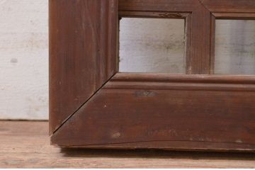 アンティーク建具　片面ガラス　和の趣溢れる筬欄間1枚(格子欄間、明かり取り、明り取り、オサランマ、おさらんま)(R-071528)