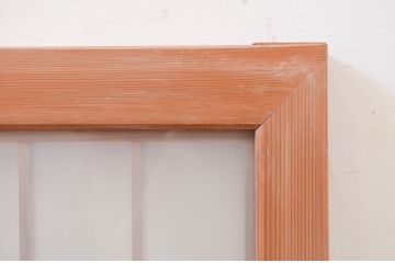アンティーク建具　片面ガラス　和の雰囲気を高める松の彫刻入り欄間1枚(明り取り、明かり取り)(R-071529)