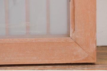 アンティーク建具　片面ガラス　和の雰囲気を高める梅と竹の彫刻欄間1枚(明り取り、明かり取り)(R-071530)