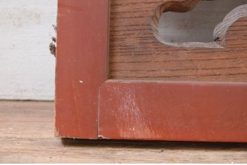 アンティーク建具　欅(ケヤキ)材　躍動感ある鳳凰が魅力的な彫刻欄間1枚(明り取り、明かり取り)(R-071531)