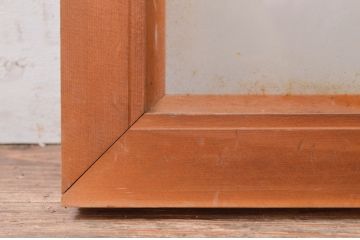 アンティーク建具　両面ガラス　松の彫刻入り格子欄間1枚(明かり取り、明り取り)(R-071532)