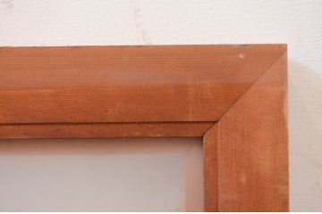 アンティーク建具　両面ガラス　松の彫刻入り格子欄間1枚(明かり取り、明り取り)(R-071532)