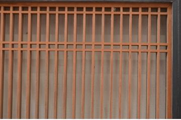 アンティーク建具　上質な和の空間を演出する組子入り筬欄間1枚(明り取り、明かり取り、オサランマ、おさらんま)(R-071536)