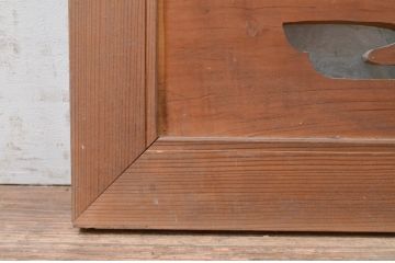 アンティーク建具　片面ガラス　吉祥の象徴とされる松竹梅の彫刻欄間1枚(明り取り、明かり取り)(R-071537)