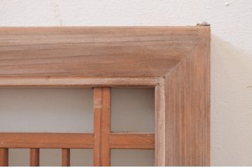 アンティーク建具　片面ガラス　和の趣溢れる格子欄間1枚(明り取り、明かり取り)(R-071538)