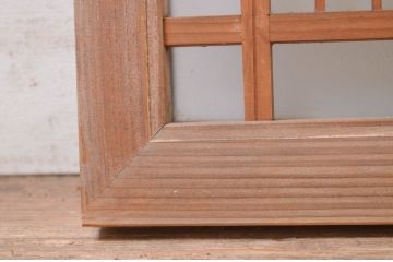 アンティーク建具　片面ガラス　和の趣溢れる格子欄間1枚(明り取り、明かり取り)(R-071538)