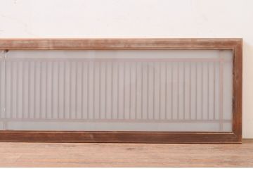 アンティーク建具　片面ガラス　和の趣溢れる格子欄間1枚(明り取り、明かり取り)(R-071538)