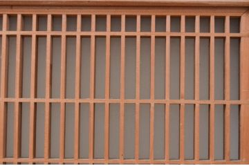 アンティーク建具　片面ガラス　上質な和の空間を演出する組子入り筬欄間1枚(明り取り、明かり取り、オサランマ、おさらんま)(R-071539)