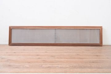 アンティーク建具　片面ガラス　上質な和の空間を演出する組子入り筬欄間1枚(明り取り、明かり取り、オサランマ、おさらんま)(R-071539)