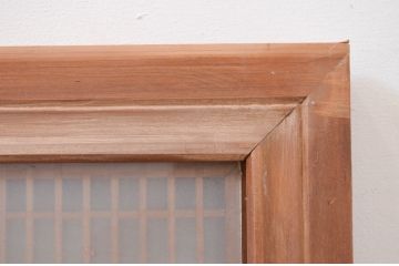 アンティーク建具　片面ガラス　上質な和の空間を演出する組子入り筬欄間1枚(明り取り、明かり取り、オサランマ、おさらんま)(R-071539)