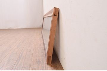 アンティーク建具　片面ガラス　上質な和の空間を演出する組子入り筬欄間1枚(明り取り、明かり取り、オサランマ、おさらんま)(R-071539)
