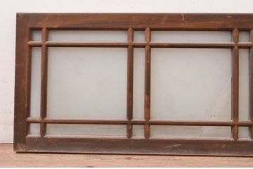 アンティーク建具　大正ロマン　ノスタルジックな雰囲気漂うガラス欄間1枚(窓、明り取り、明かり取り)(R-071542)