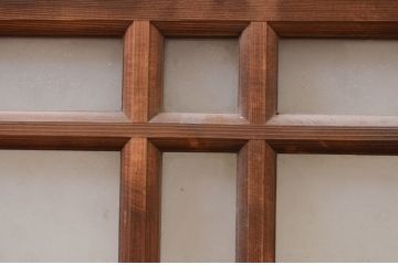 アンティーク建具　大正ロマン　ノスタルジックな雰囲気漂うガラス欄間1枚(窓、明り取り、明かり取り)(R-071542)