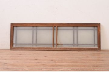 アンティーク建具　大正ロマン　ノスタルジックな雰囲気漂うガラス欄間1枚(窓、明り取り、明かり取り)(R-071542)