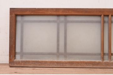 アンティーク建具　大正ロマン　ノスタルジックな雰囲気漂うガラス欄間1枚(窓、明り取り、明かり取り)(R-071542)