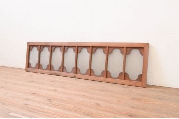 アンティーク建具　大正ロマン　変わったデザインの明かり取り1枚(ガラス欄間、明り取り)(R-071544)