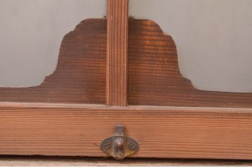 アンティーク建具　大正ロマン　変わったデザインの明かり取り1枚(ガラス欄間、明り取り)(R-071544)