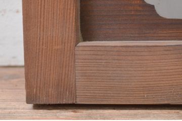 アンティーク建具　大正ロマン　変わったデザインの明かり取り1枚(ガラス欄間、明り取り)(R-071544)