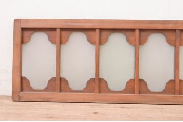 アンティーク建具　大正ロマン　変わったデザインの明かり取り1枚(ガラス欄間、明り取り)(R-071545)