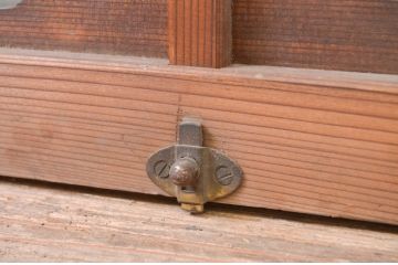 アンティーク建具　大正ロマン　変わったデザインの明かり取り1枚(ガラス欄間、明り取り)(R-071545)