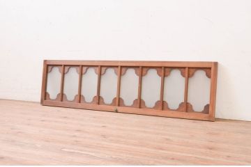 アンティーク建具　大正ロマン　変わったデザインの明かり取り1枚(ガラス欄間、明り取り)(R-071546)