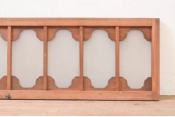 アンティーク建具　大正ロマン　変わったデザインの明かり取り1枚(ガラス欄間、明り取り)(R-071546)