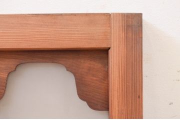 アンティーク建具　大正ロマン　変わったデザインの明かり取り1枚(ガラス欄間、明り取り)(R-071546)