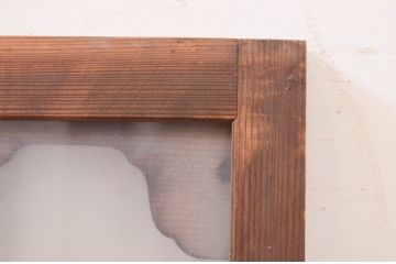 アンティーク建具　大正ロマン　変わったデザインの明かり取り1枚(ガラス欄間、明り取り)(R-071546)