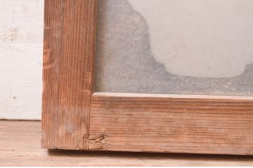 アンティーク建具　大正ロマン　変わったデザインの明かり取り1枚(ガラス欄間、明り取り)(R-071546)