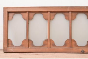 アンティーク建具　大正ロマン　変わったデザインの明かり取り1枚(ガラス欄間、明り取り)(R-071548)