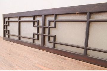 アンティーク建具　大正ロマン　凝ったデザインの明かり取り1枚(明り取り、ガラス欄間)(R-071550)
