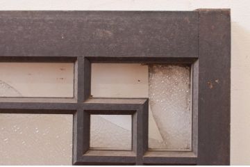 アンティーク建具　大正ロマン　凝ったデザインの明かり取り1枚(明り取り、ガラス欄間)(R-071550)