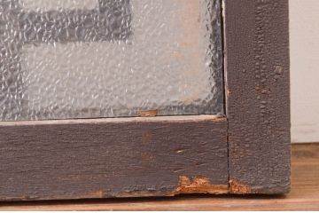 アンティーク建具　大正ロマン　凝ったデザインの明かり取り1枚(明り取り、ガラス欄間)(R-071550)