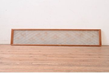 アンティーク建具　両面ガラス　上品な和の空間を演出する組子入り明かり取り1枚(明り取り、欄間)(R-071551)