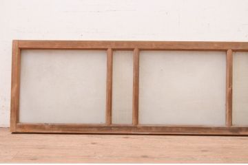 アンティーク建具　どこか懐かしい雰囲気を醸し出す明かり取り1枚(ガラス欄間、明り取り)(R-071553)