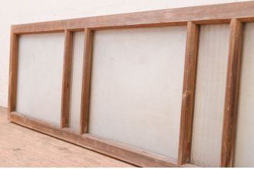 アンティーク建具　どこか懐かしい雰囲気を醸し出す明かり取り1枚(ガラス欄間、明り取り)(R-071553)
