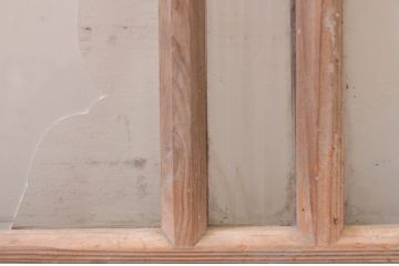 アンティーク建具　レトロな雰囲気を醸し出す明かり取り1枚(明り取り、ガラス欄間)(R-071555)