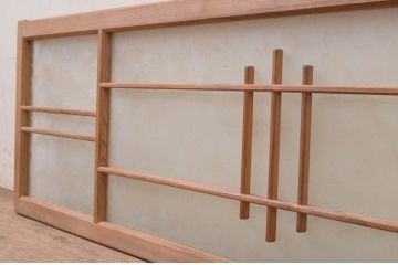 アンティーク建具　上品な和の空間を演出する明かり取り1枚(明り取り、ガラス欄間)(R-071556)
