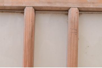 アンティーク建具　レトロな雰囲気を醸し出す明かり取り2枚セット(ガラス欄間、明り取り、FIX窓、フィックス、ガラス窓、嵌め殺し)(R-071558)
