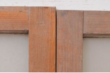 アンティーク建具　レトロな雰囲気を醸し出す明かり取り2枚セット(ガラス欄間、明り取り、FIX窓、フィックス、ガラス窓、嵌め殺し)(R-071558)