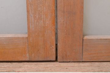 アンティーク建具　レトロな雰囲気を醸し出す明かり取り2枚セット(ガラス欄間、明り取り、FIX窓、フィックス、ガラス窓、嵌め殺し)(R-071558)