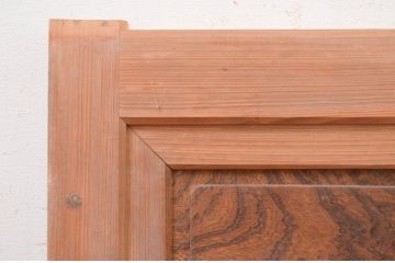 アンティーク建具　欅(ケヤキ)材　味のある玉杢が魅力的な横長FIX戸1枚(窓、明かり取り、明り取り、上り框、欄間、嵌め殺し、フィックス、板戸)(R-071559)