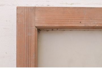 アンティーク建具　どこか懐かしい雰囲気を醸し出す明かり取り1枚(ガラス欄間、明り取り、FIX窓、フィックス、ガラス窓、嵌め殺し)(R-071560)