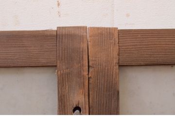 アンティーク建具　経年によって増した味わいが魅力的な横長窓2枚セット(明かり取り、明り取り、欄間、ガラス戸、引き戸)(R-071562)
