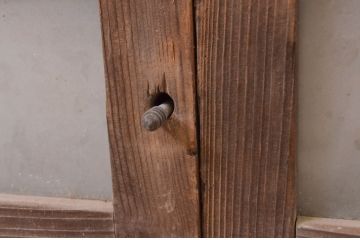 アンティーク建具　経年によって増した味わいが魅力的な横長窓2枚セット(明かり取り、明り取り、欄間、ガラス戸、引き戸)(R-071562)
