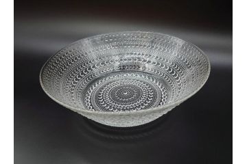 ビンテージ　稀少　ARABIA FINLAND　Kastehelmi(カステヘルミ)　特大　繊細なデザインが上品な印象を与えるボウル(アラビア、フィンランド、北欧食器、ガラス、ヴィンテージ)(検索ワード:ヌータヤルヴィ(Nuutajarvi)、イッタラ(iittala))(R-071569)