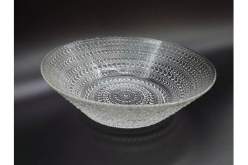 ビンテージ　稀少　ARABIA FINLAND　Kastehelmi(カステヘルミ)　特大　繊細なデザインが上品な印象を与えるボウル(アラビア、フィンランド、北欧食器、ガラス、ヴィンテージ)(検索ワード:ヌータヤルヴィ(Nuutajarvi)、イッタラ(iittala))(R-071569)